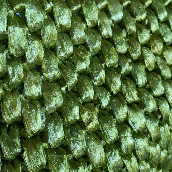 Vintage green plastic woven wooden handle purse - Picture 5 of 5